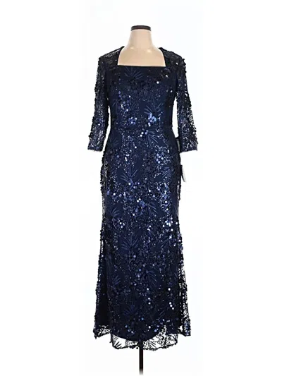Alex Evenings Cocktail Dress In Blue