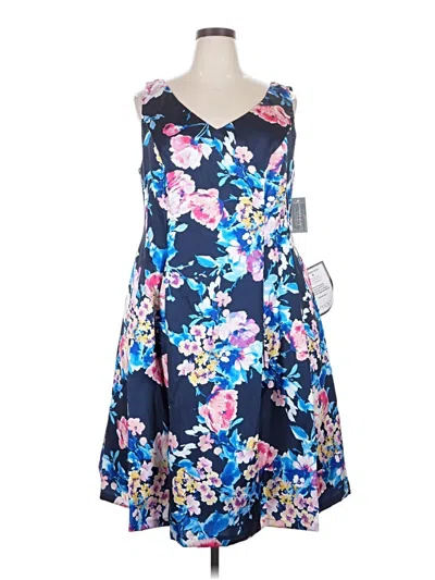 Alex Evenings Cocktail Dress In Blue