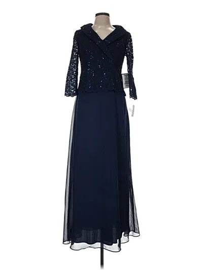 Alex Evenings Cocktail Dress In Blue