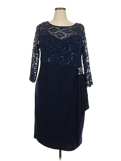 Pre-owned Alex Evenings Cocktail Dress In Blue