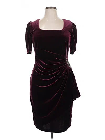 Pre-owned Alex Evenings Cocktail Dress In Burgundy