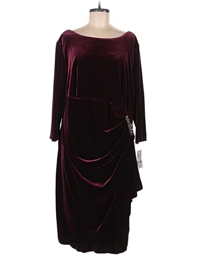 Pre-owned Alex Evenings Cocktail Dress In Burgundy