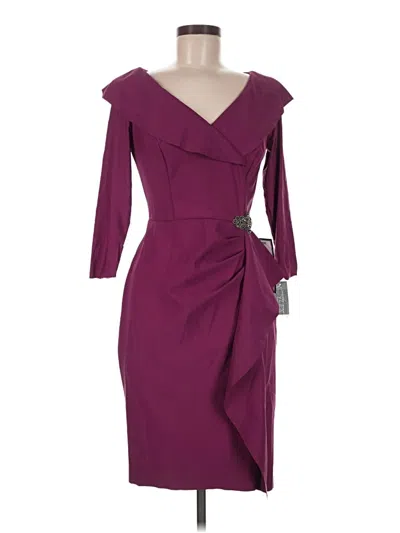 Pre-owned Alex Evenings Cocktail Dress In Burgundy
