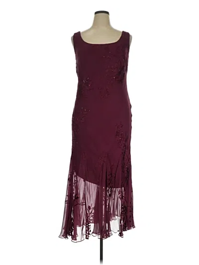 Pre-owned Alex Evenings Cocktail Dress In Burgundy