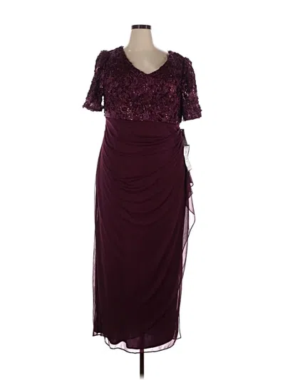 Pre-owned Alex Evenings Cocktail Dress In Burgundy