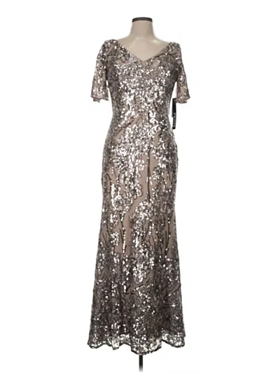 Alex Evenings Cocktail Dress In Silver