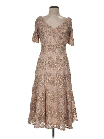 Pre-owned Alex Evenings Cocktail Dress In Tan