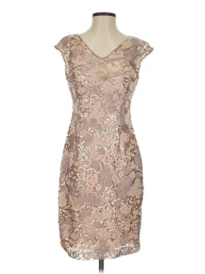 Pre-owned Alex Evenings Cocktail Dress In Tan