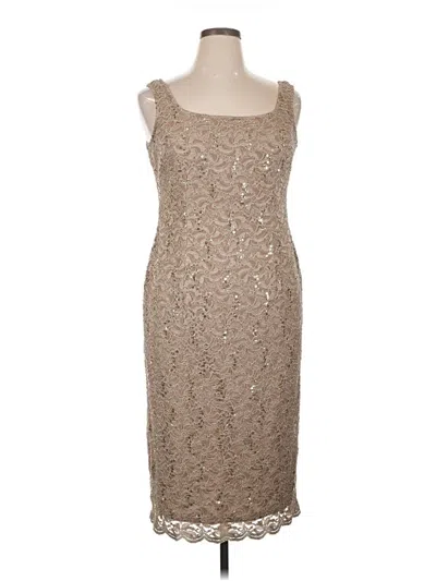 Pre-owned Alex Evenings Cocktail Dress In Tan