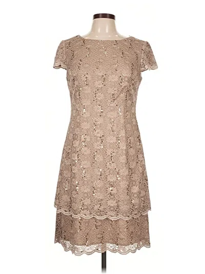 Pre-owned Alex Evenings Cocktail Dress In Tan