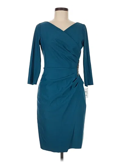 Pre-owned Alex Evenings Cocktail Dress In Teal