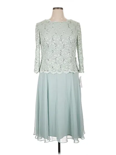 Pre-owned Alex Evenings Cocktail Dress In Teal