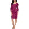 Alex Evenings Compression Cocktail Dress In Pink