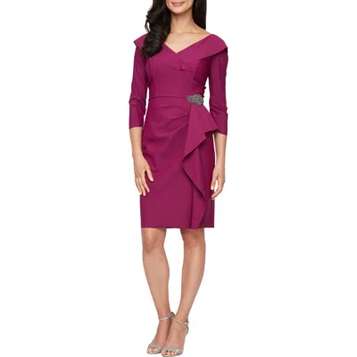 Alex Evenings Contour Collection Cocktail Dress In Purple