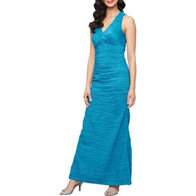 Alex Evenings Crinkle Sleeveless Cocktail Dress
