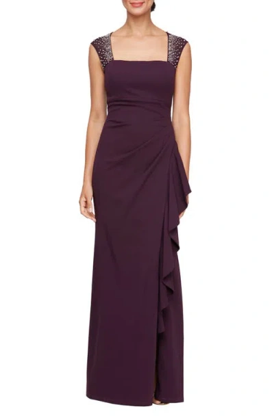 Alex Evenings Embellished Illusion Mesh Gown