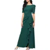 Alex Evenings Embellished Neck A-line Gown In Green