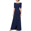 Alex Evenings Womens Ruched Polyester Evening Dress In Navy