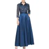 Alex Evenings Embroidered A-line Ballgown In Navy