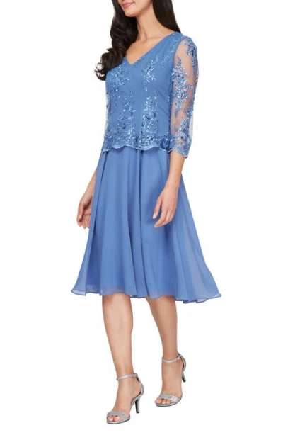 Alex Evenings Embroidered Cocktail Dress