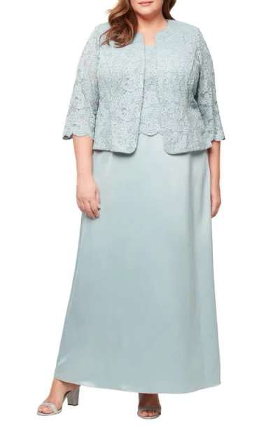 Alex Evenings Embroidered Lace Mock Two-piece Gown With Jacket