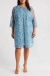 ALEX EVENINGS EMBROIDERED SHIFT DRESS