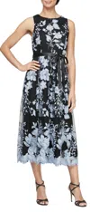 Alex Evenings Floral Embroidered Midi Dress