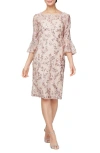 ALEX EVENINGS ALEX EVENINGS FLORAL EMBROIDERED SEQUIN SHEATH DRESS