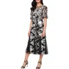 Alex Evenings Floral Embroidered Sleeveless Dress & Jacket In Black