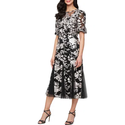 Alex Evenings Floral Embroidered Sleeveless Dress & Jacket