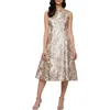 Alex Evenings Petite Metallic Jacquard A-line Dress