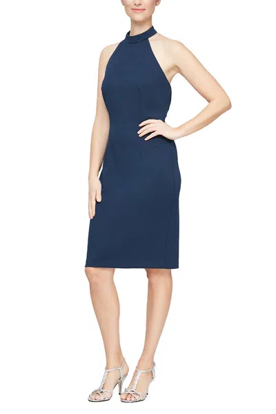 Alex Evenings J160319 Short Cocktail Fitted Homecoming Dress In Blue