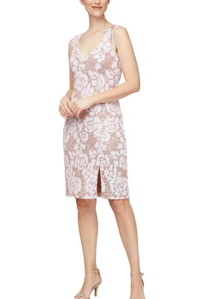 Alex Evenings J196879 Fitted Slit Short Cocktail Dress In Gold