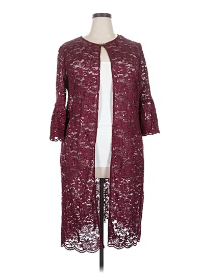 Pre-owned Alex Evenings Kimono In Burgundy