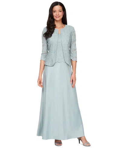 Alex Evenings Lace Jacket & Lace-top Gown