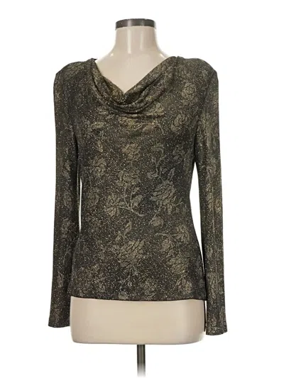 Pre-owned Alex Evenings Long Sleeve Blouse In Gold