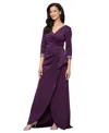 Alex Evenings Long Stretch Scuba Crepe Dress In Purple