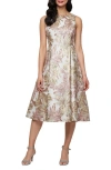 Alex Evenings Petite Metallic Jacquard A-line Dress