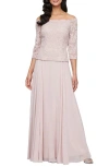 Alex Evenings Off The Shoulder Faux Two-piece Cocktail Dress In Blush