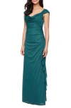 Alex Evenings 8233130 Long Glitter Formal Glitter Evening Dress In Green