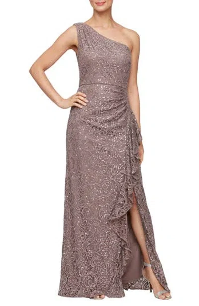 Alex Evenings 81122625 Long Formal Sequin Evening Dress In Brown