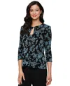 Alex Evenings Women's Printed Glitter-knit Scoop-neck Tank Top & Jacket In Black