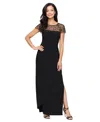 Alex Evenings 82351702 Formal Petite Long Ruffle Evening Dress In Black
