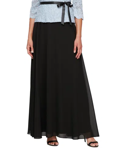 Alex Evenings Petite Chiffon Maxi Skirt In Black