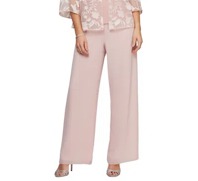 Alex Evenings Petite Chiffon Pants In Pink