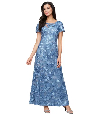 Alex Evenings Petite Embellished Lace Gown In Brush Peri