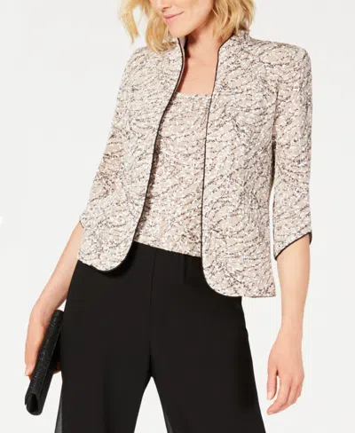 Alex Evenings Petite Jacket And Top Set In Neutral