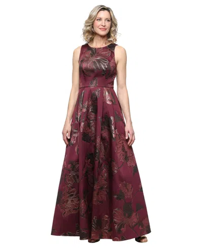 Alex Evenings Petite Jacquard A-line Sleeveless Ball Gown In Multi