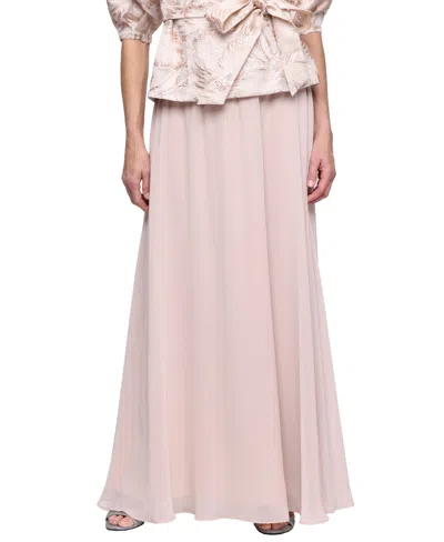 Alex Evenings Petite Long Pull-on Skirt In Taupe