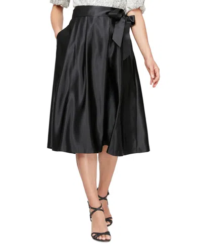 Alex Evenings Petite Ponte Midi Ball Gown Skirt In Black
